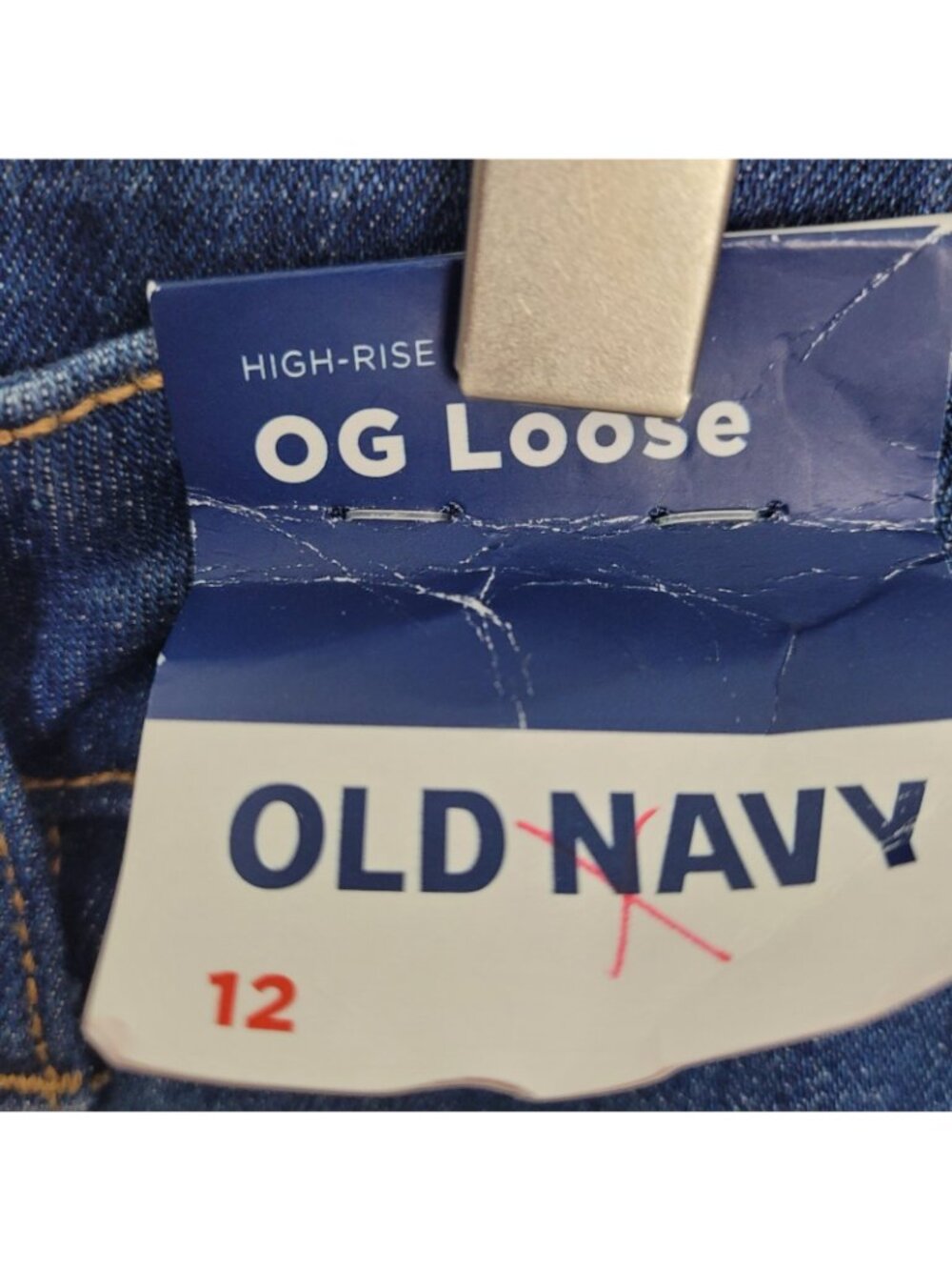 Old Navy OG Loose Jeans Sz 12 Straight Leg High Rise Casual NWT Capsule Wardrobe - Picture 3 of 10